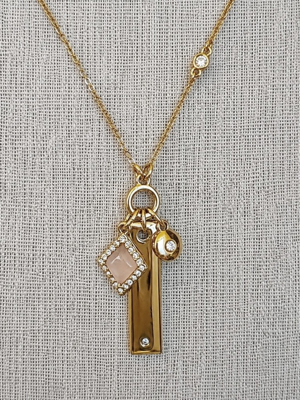 WHBM White House Black Market Golden J Initial Monogram Golden Pendant Necklace